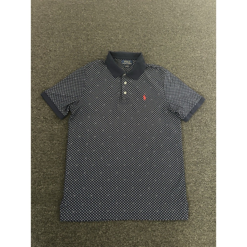 Polo Ralph Lauren Classic Fit Anchor Polo Shirt‎ Navy Mens Small Nautical Preppy